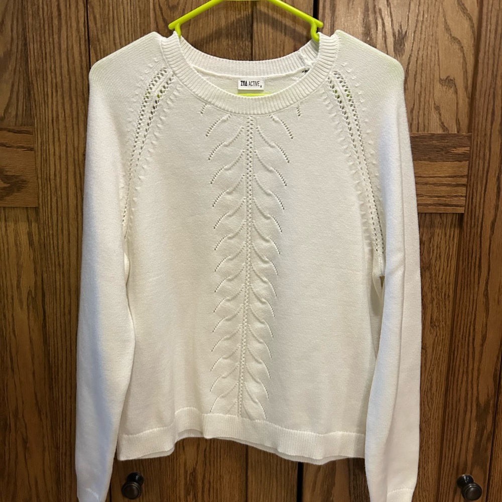 ZYIA Cream Crew Neck Sweater